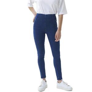 Soft Surroundings Pull-On Denim Elastic Waist Band Stretch Slim Leg Jeans Small